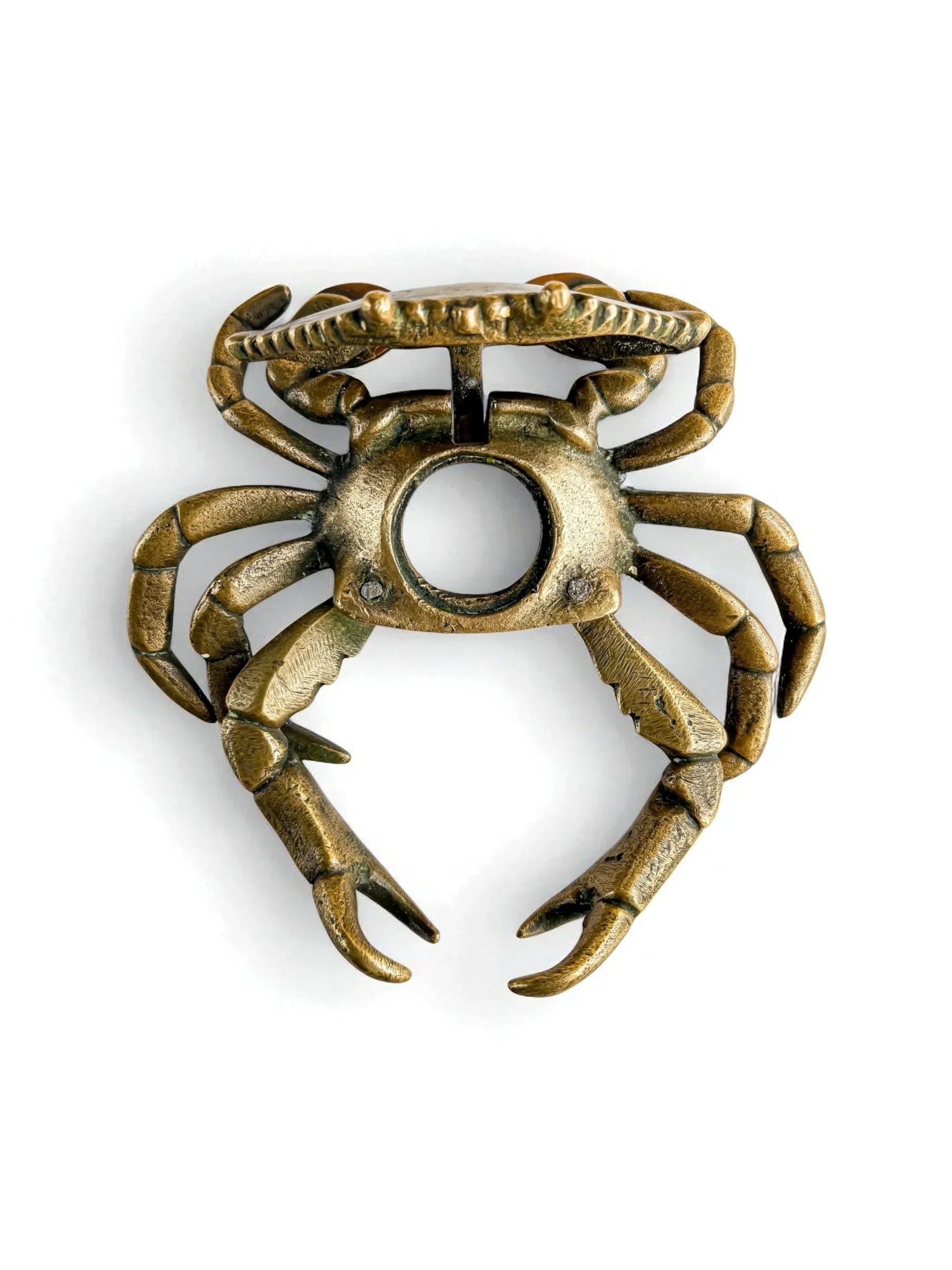 Vintage Solid Brass Decorative Crab with Moving Claws - SOSC Home