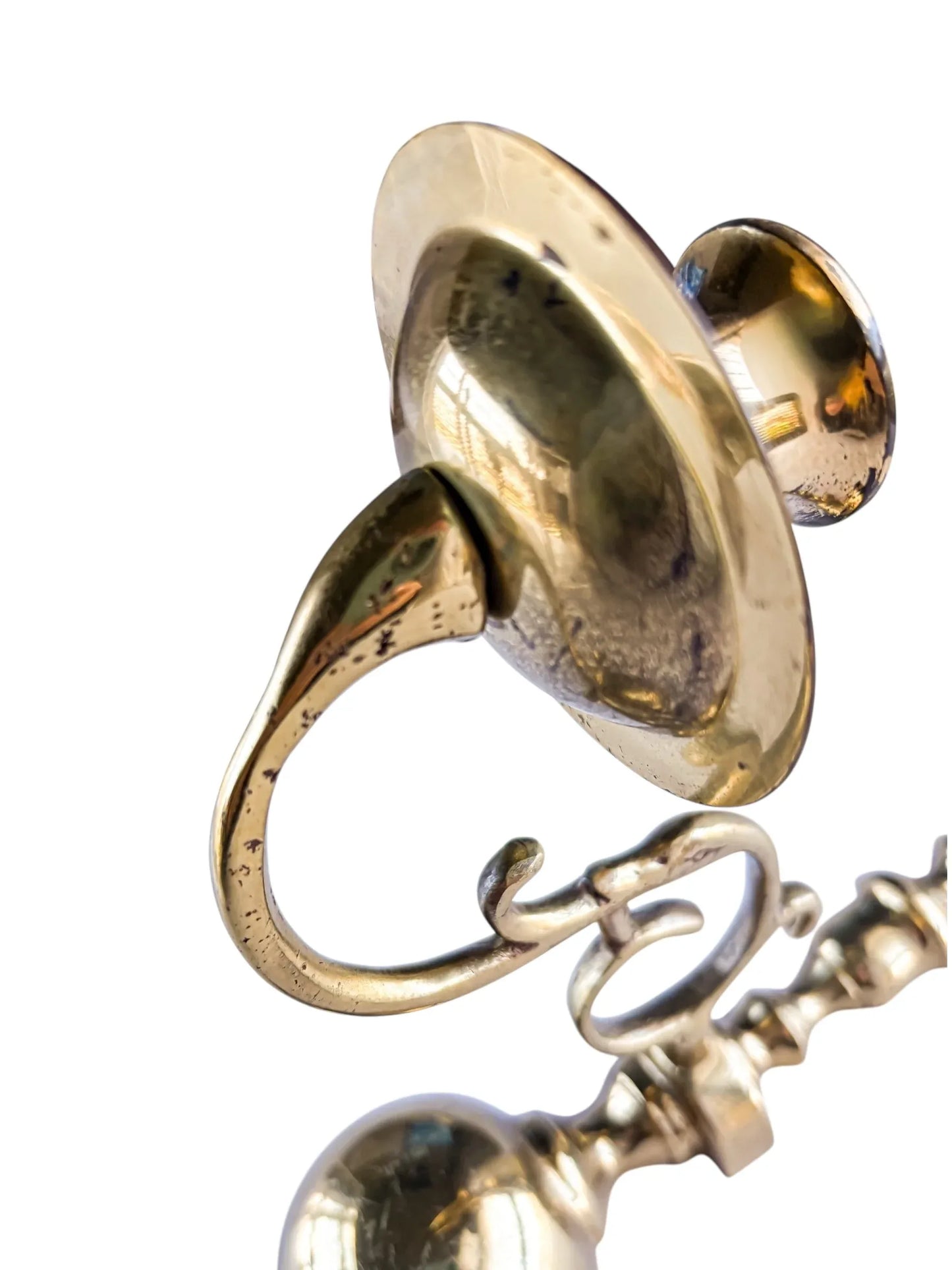 Vintage Solid Brass Wall Sconce with Swan Motif - SOSC Home