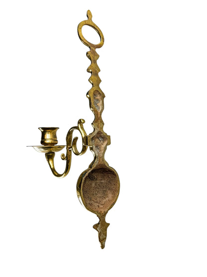 Vintage Solid Brass Wall Sconce with Swan Motif - SOSC Home