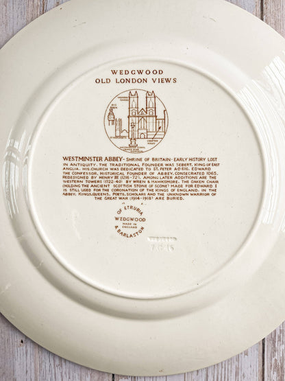 Wedgwood Dinner Plate Old London Views Collection - ‘Westminster Abbey’ Design - SOSC Home