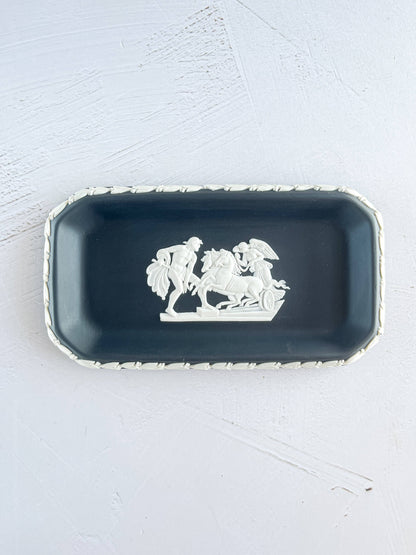 Wedgwood Jasperware Black Oblong Trays - ‘Asclepius’ & ‘Ulysses/Odysseus and The Chariot of Victory’ Designs - SOSC Home