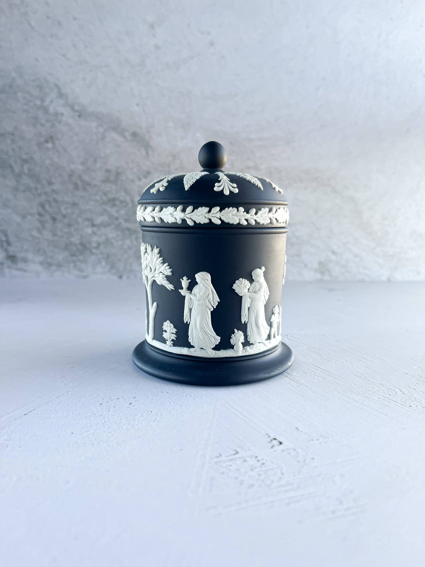 Wedgwood Jasperware Black Olympus Jar & Lid - SOSC Home