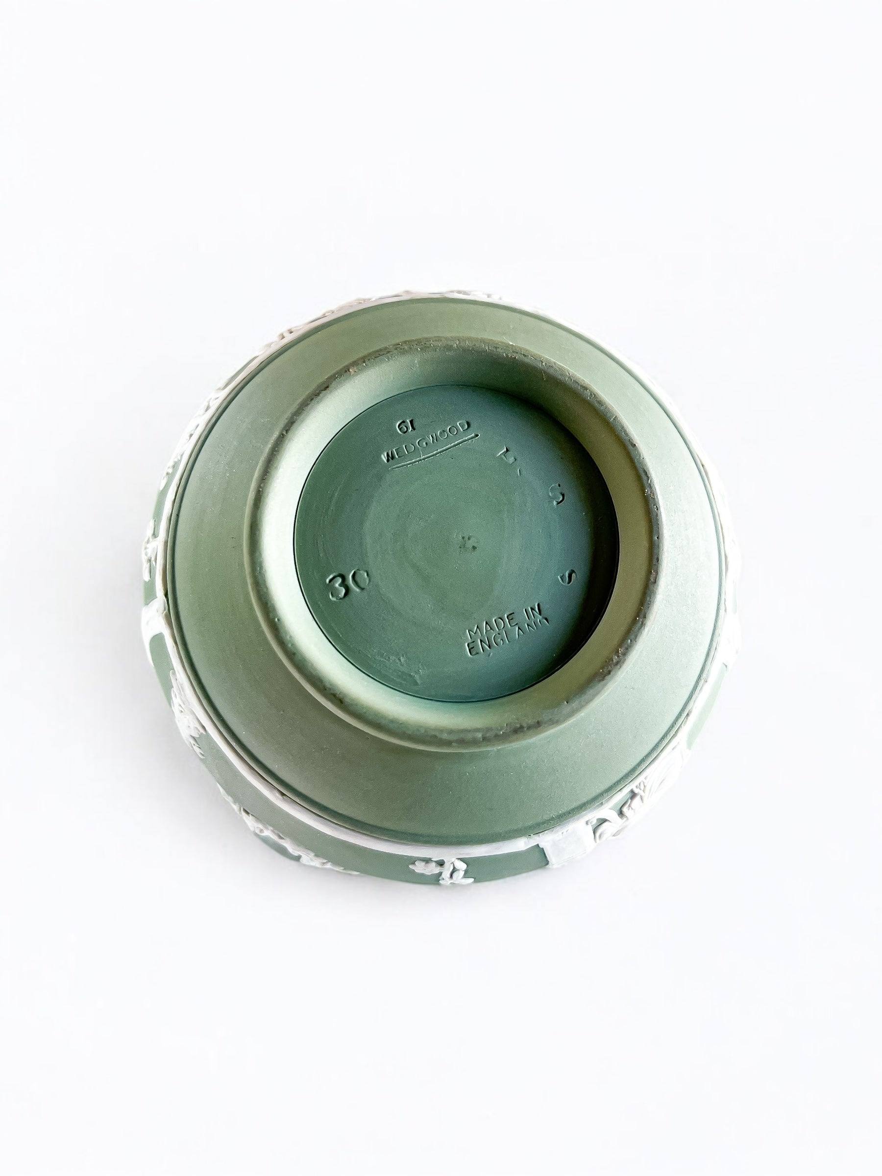 Wedgwood Jasperware Celadon Green Sugar Bowl with Lid – Glazed