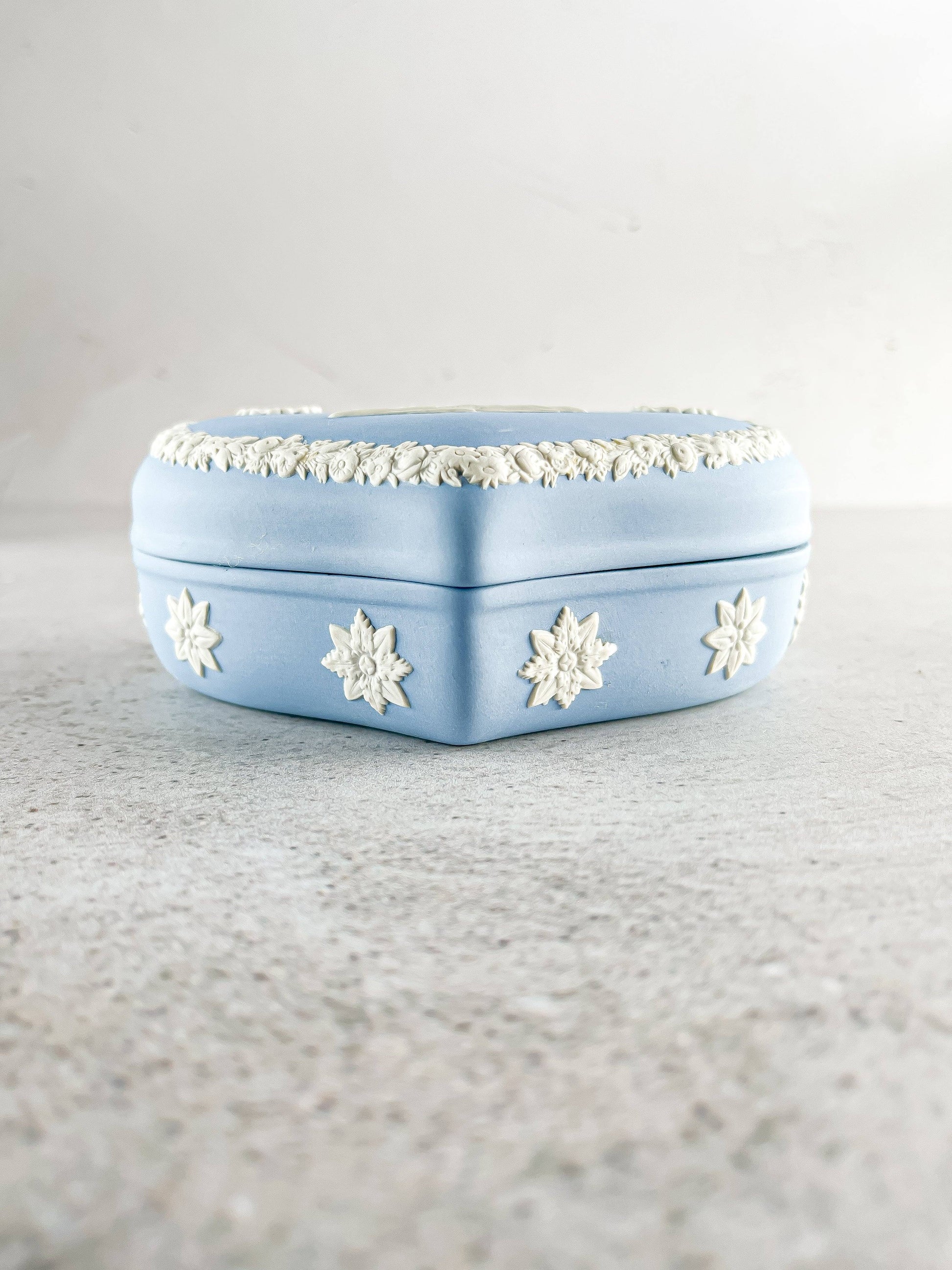 Wedgwood Jasperware Pale Blue Heart Shape Box with Lid - SOSC Home