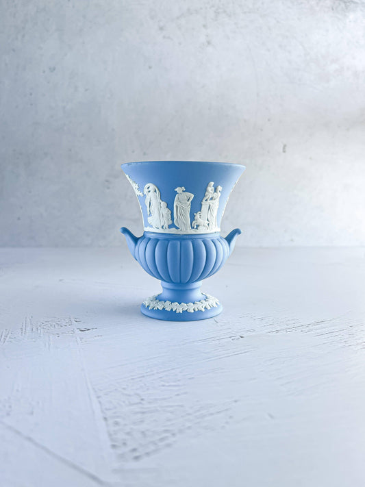Wedgwood Jasperware Pale Blue Mini Bud Vase - Venus & Cupid - SOSC Home