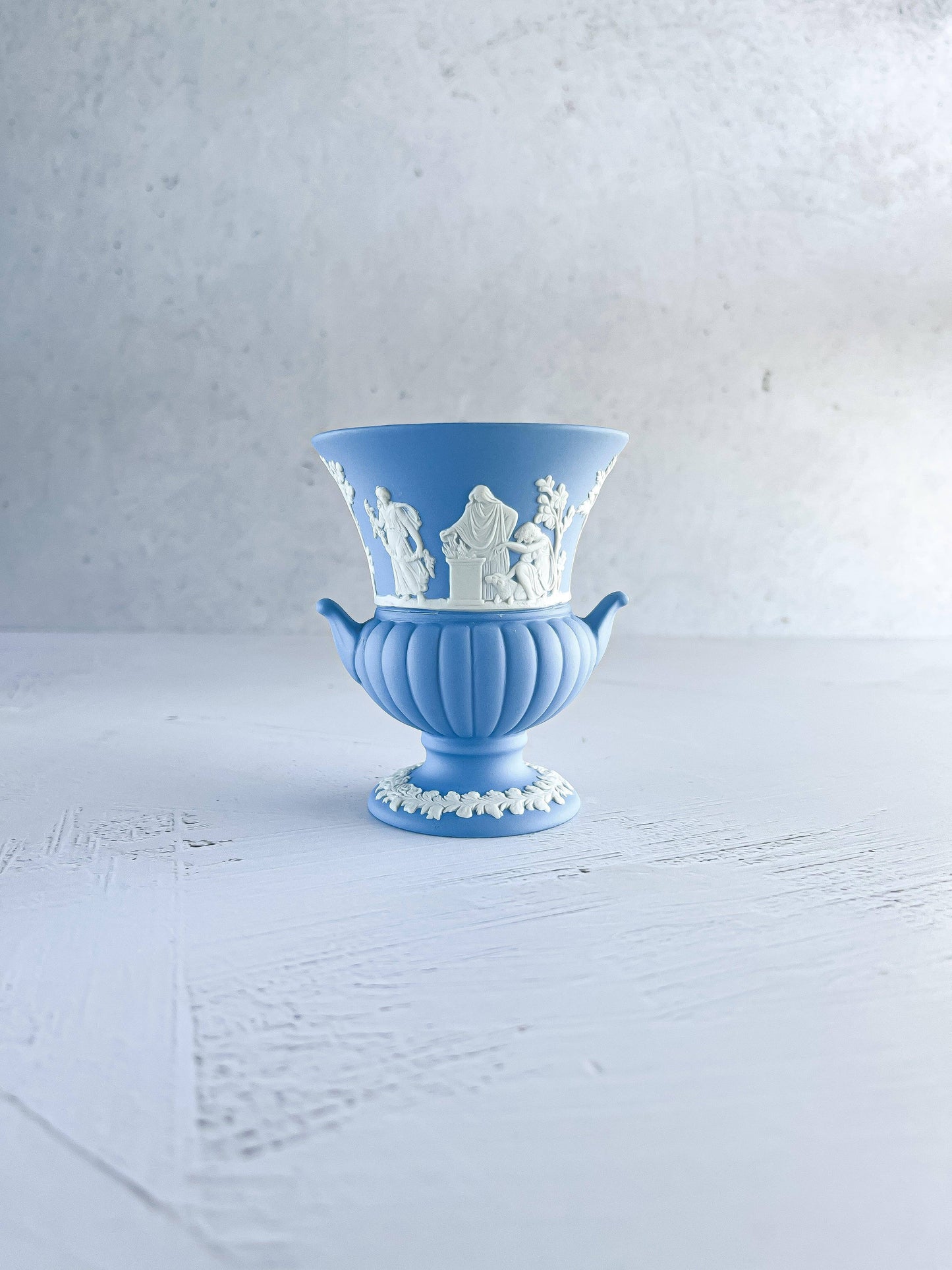 Wedgwood Jasperware Pale Blue Mini Bud Vase - Venus & Cupid - SOSC Home