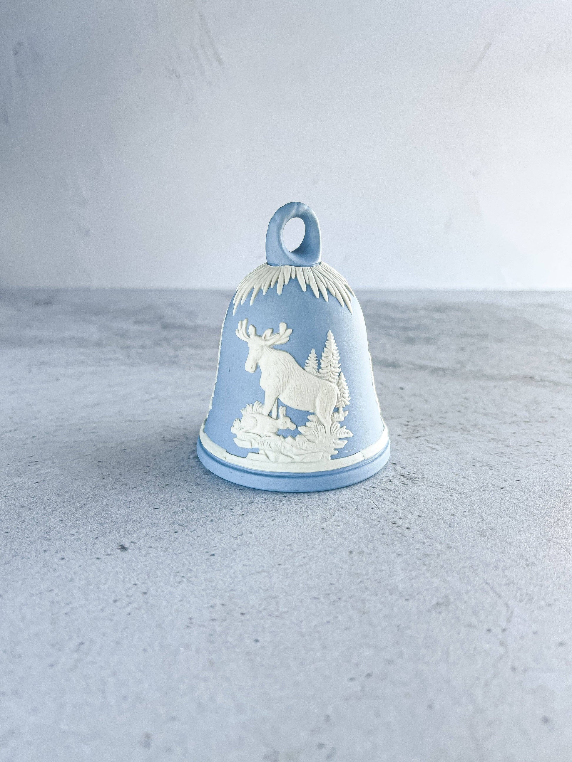 Wedgwood Jasperware Pale Blue New Year’s Bell - ‘Moose 1981’ Design - SOSC Home