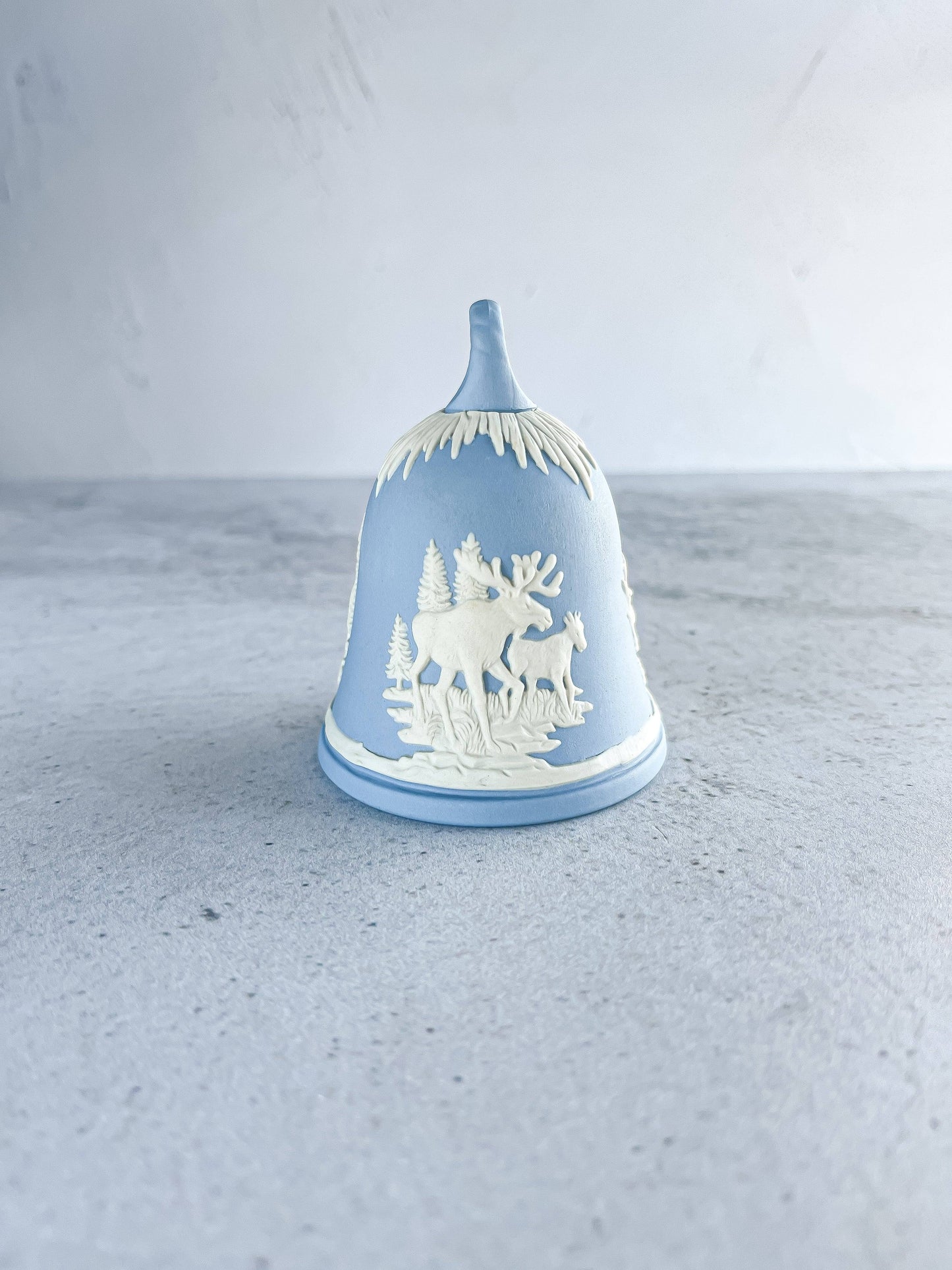 Wedgwood Jasperware Pale Blue New Year’s Bell - ‘Moose 1981’ Design - SOSC Home