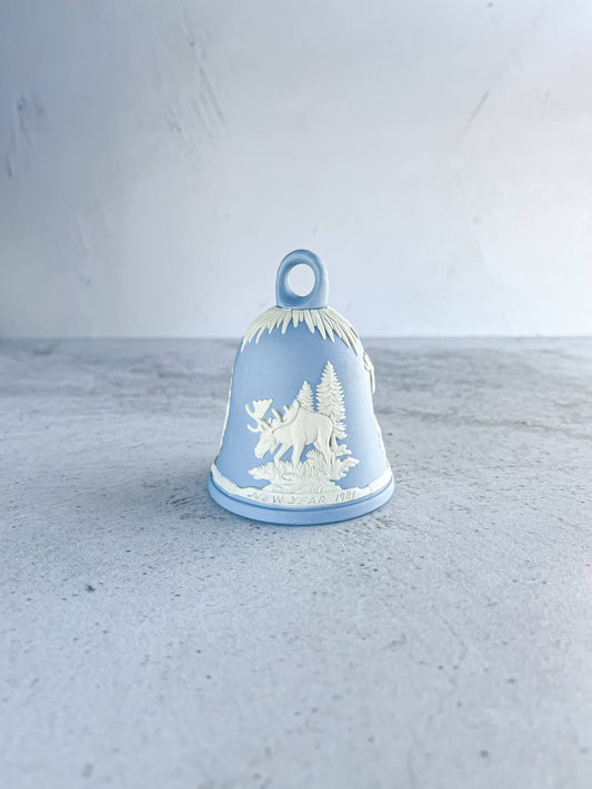 Wedgwood Jasperware Pale Blue New Year’s Bell - ‘Moose 1981’ Design - SOSC Home