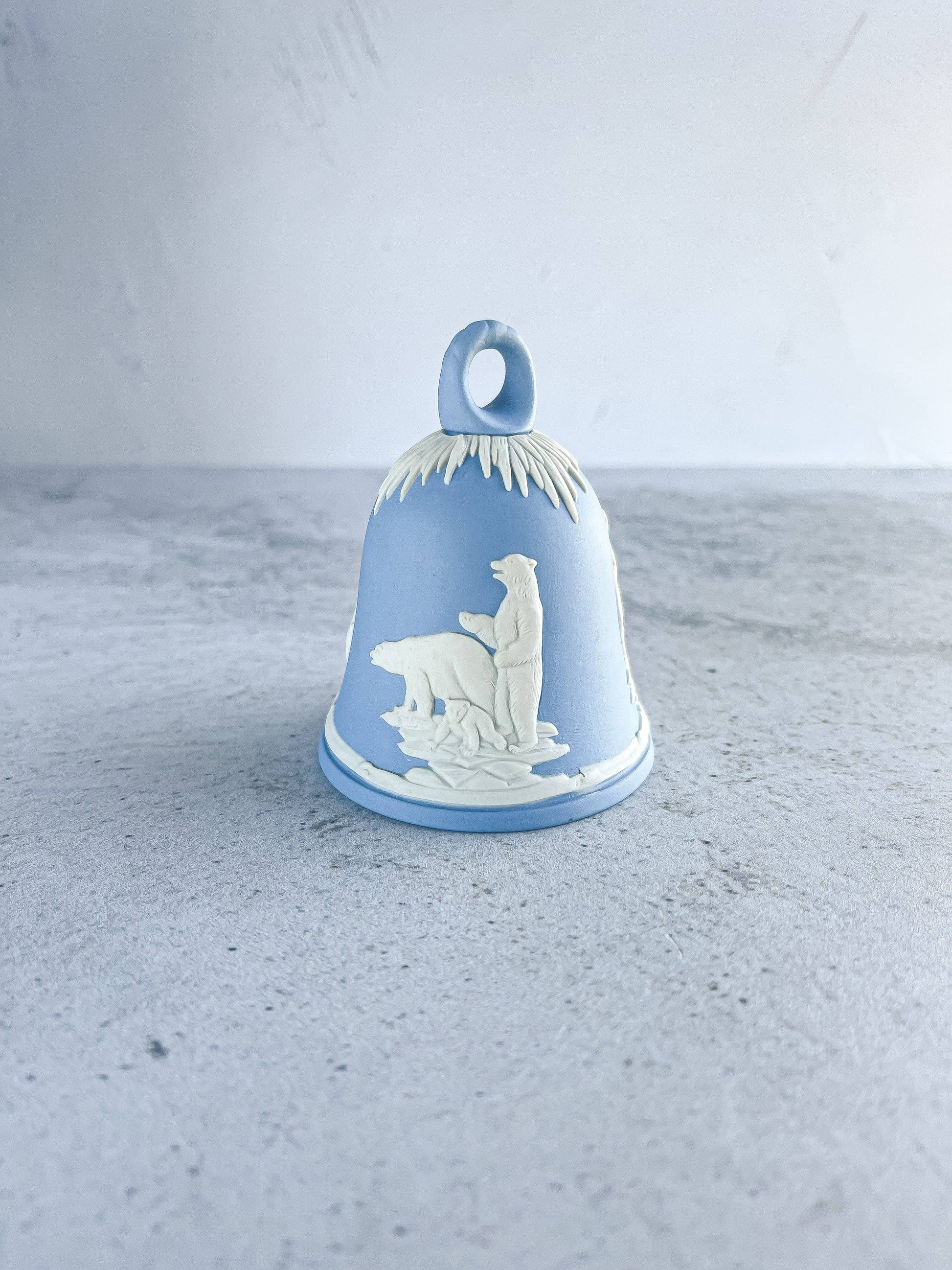 Wedgwood Jasperware Pale Blue New Year’s Bell - ‘Polar Bear 1980’ Design - SOSC Home