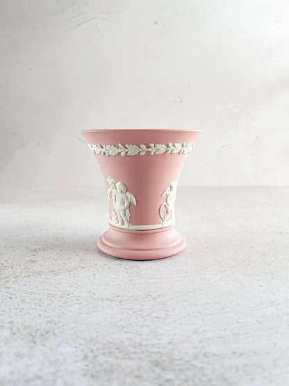 Wedgwood Jasperware Pink Vase - 'Cupid' Design - SOSC Home