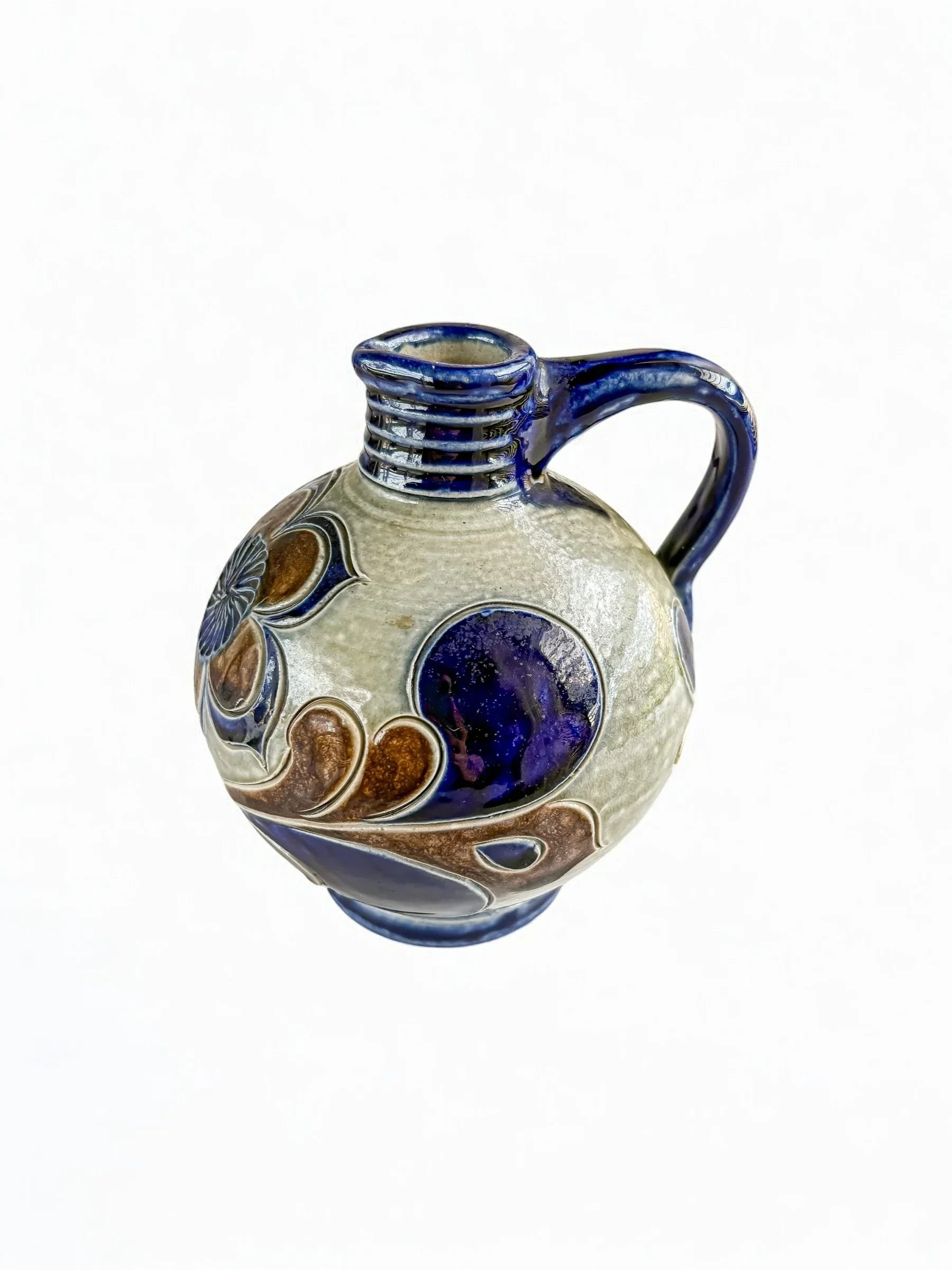 Westerwald Handarbeit Stoneware Jug | Cobalt & Earthy Relief - SOSC Home