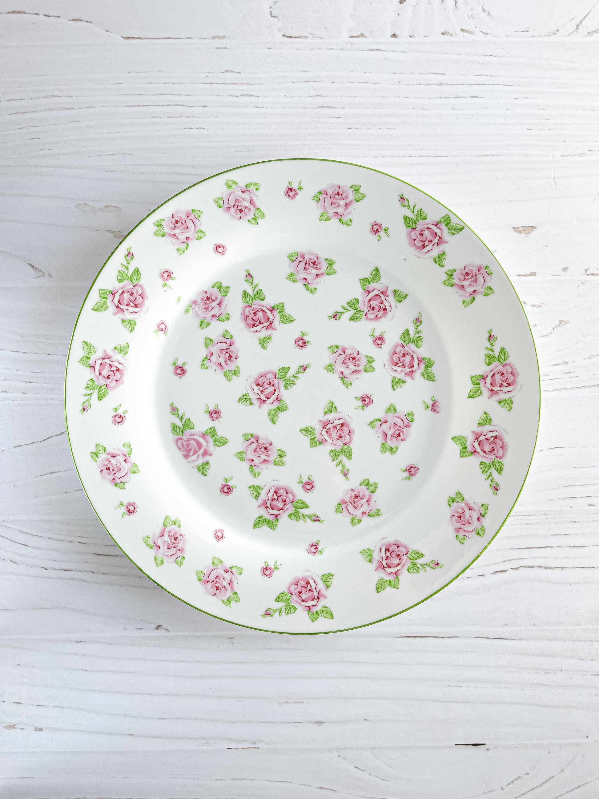 Wiesenthal Dinner Plates, Sugar Canister, Vase, & Salt/Pepper Set - 'Rose Garden' Design - SOSC Home